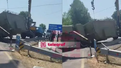 Azərbaycan Ordusunun Yük Avtomobili Bərdədə Qəzaya Uğradı