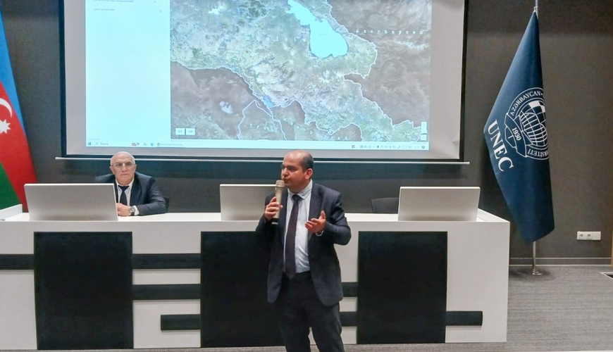 Azərbaycan Dövlət İqtisad Universitetinin tələbələri Ermənistanın ekoloji cinayətlərini ifşa edən interaktiv rəqəmsal xəritə barədə məlumatlandırılıb