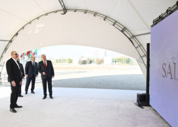 Prezident Ağdam Sənaye Parkında “Saloğlu Qarabağ” MMC-nin istehsal müəssisəsinin təməlini qoyub