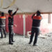 Kürdəmirdə bir ailə üçün müvəqqəti yaşayış məqsədilə çadır qurulub