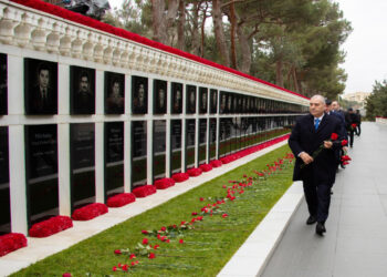 DTX əməkdaşları Şəhidlər xiyabanını ziyarət ediblər