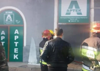 Sumqayıtda aptekdə yanğın baş verib