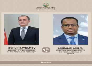 Ceyhun Bayramov somalili həmkarı ilə İrandan Azərbaycana edilmiş dron hücumu ilə bağlı müzakirə aparıb