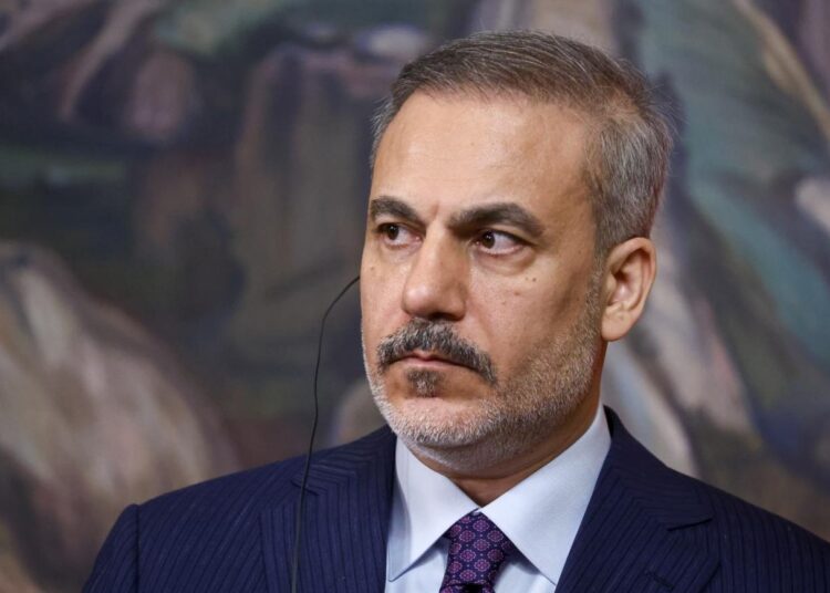 RUSSIA, MOSCOW - MAY 27, 2025: Turkey's Foreign Minister Hakan Fidan gives a press conference following a meeting with Russia's Foreign Minister Sergei Lavrov at the Russian Foreign Ministry's Reception House. Sergei Fadeichev/TASS

Россия. Москва. Министр иностранных дел Турции Хакан Фидан во время пресс-конференции по итогам переговоров с министром иностранных дел РФ Сергеем Лавровым в Доме приемов МИД РФ на Спиридоновке. Сергей Фадеичев/ТАСС
