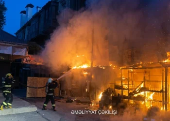 Göyçayda market yanıb – VİDEO
