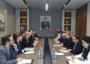 Ceyhun Bayramov Olaf Skuqun rəhbərlik etdiyi nümayəndə heyətini qəbul edib