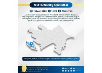 Baş prokuror Naxçıvanda vətəndaşları qəbul edəcək