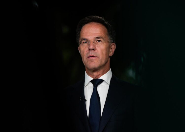 NATO Secretary General Mark Rutte prepares for an interview with Fox News at the White House, Monday, Aug. 18, 2025, in Washington. (AP Photo/Julia Demaree Nikhinson)