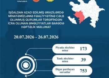Azad edilmiş ərazilərdə daha 212 mina, 753 PHS aşkarlanıb
