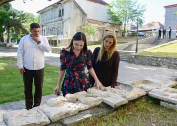 Leyla Əliyeva Şəki şəhərindəki Məhəmməd Füzuli adına parkda görülən işlərlə tanış olub