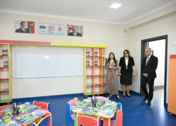 Leyla Əliyeva Yevlaxda məktəb binasının açılışında iştirak edib – FOTO