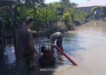 FHN: Balakəndə su dolmuş ərazilərdə tədbirlər fasiləsiz davam etdirilir
