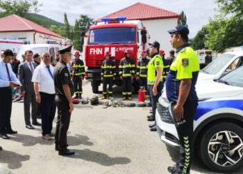 FHN-in Sumqayıt Regional Mərkəzi nümunəvi mülki müdafiə məşqi keçirib
