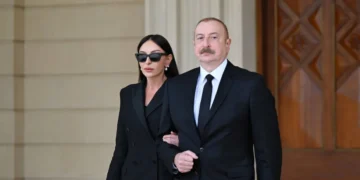 İlham Əliyev və Mehriban Əliyeva Bişkekdə 6-cı Dünya Köçəri Oyunlarının açılış mərasimində iştirak ediblər