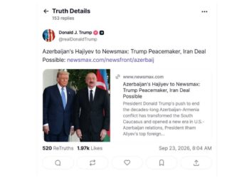 Tramp Hikmət Hacıyevin “Newsmax”a müsahibəsini paylaşıb