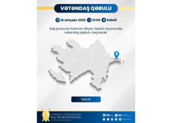 Baş prokuror Səbail rayonunda vətəndaşları qəbul edəcək