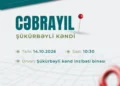 Cəbrayılın Şükürbəyli kəndində əmək yarmarkası olacaq