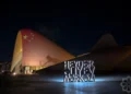 Heydər Əliyev Mərkəzi Çin bayrağının rəngləri ilə işıqlandırılıb