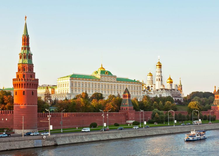Russia, Moscow, type to the Moscow Kremlin and the river